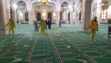 تعقيم المساجد في سابع أيام صلاة التراويح